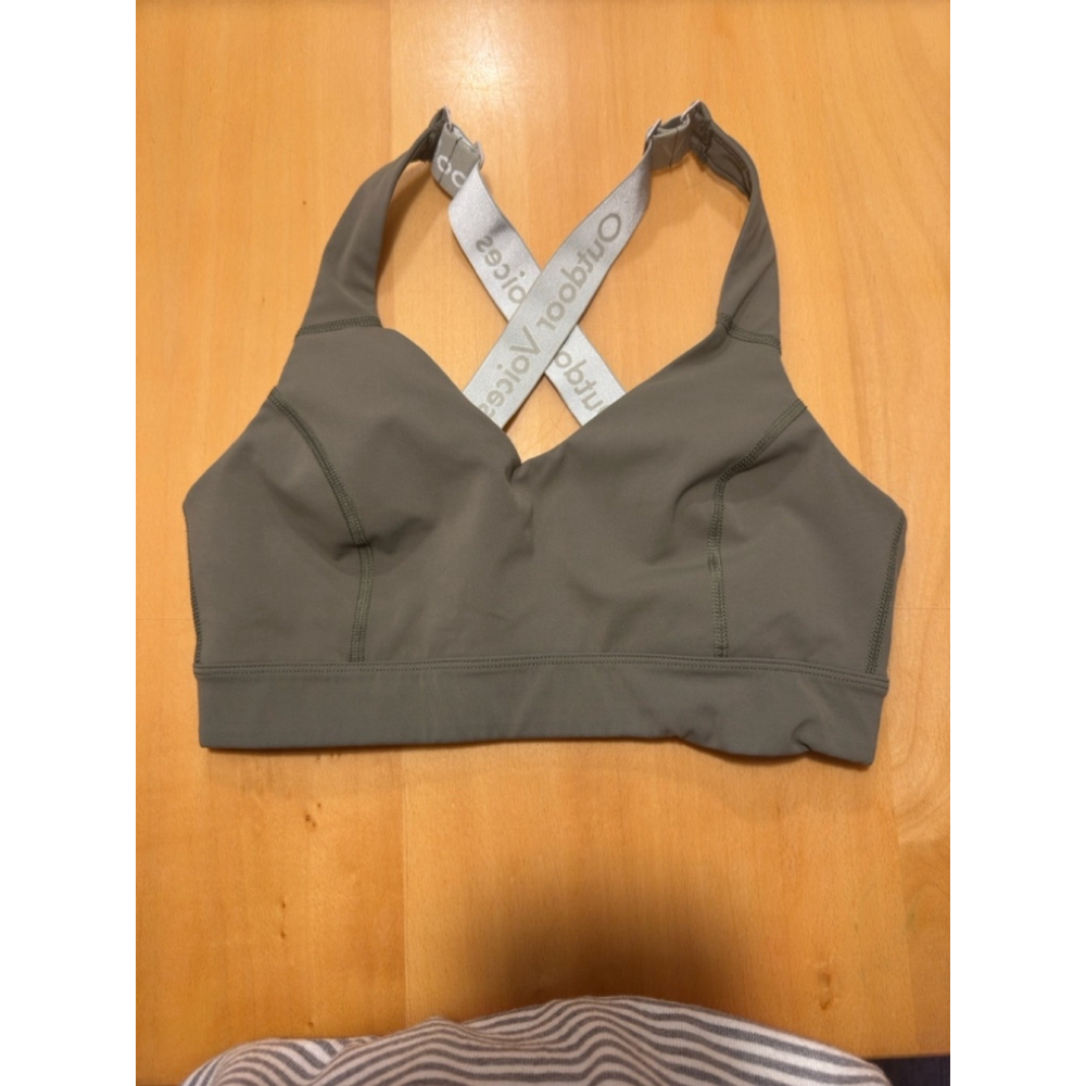 Outdoor Voices Adjustable Cross-Back Sports Bra - Size S/M (C Cup) olive - Picture 2 of 5